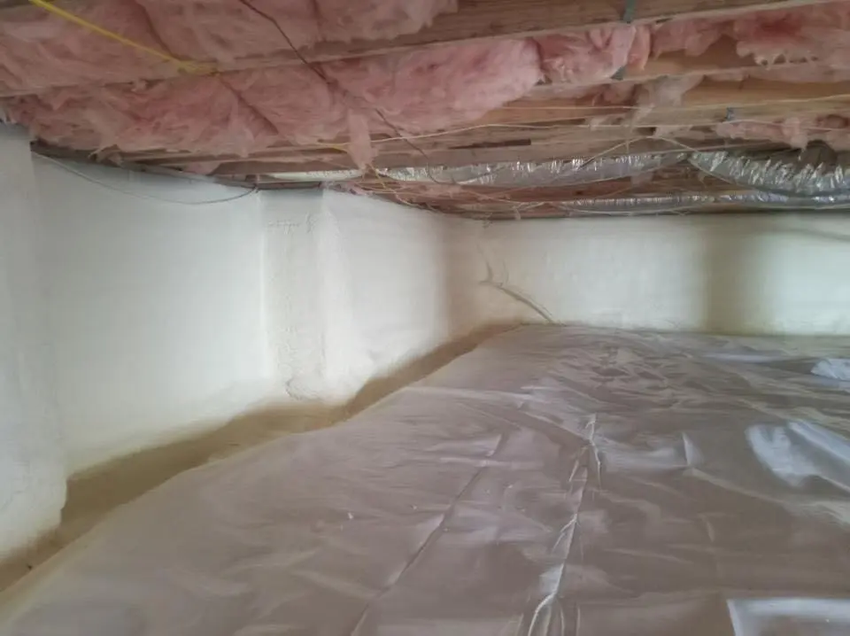 Crawl space encapsulation with closed-cell spray foam for Attic Insulation in Kings Park West